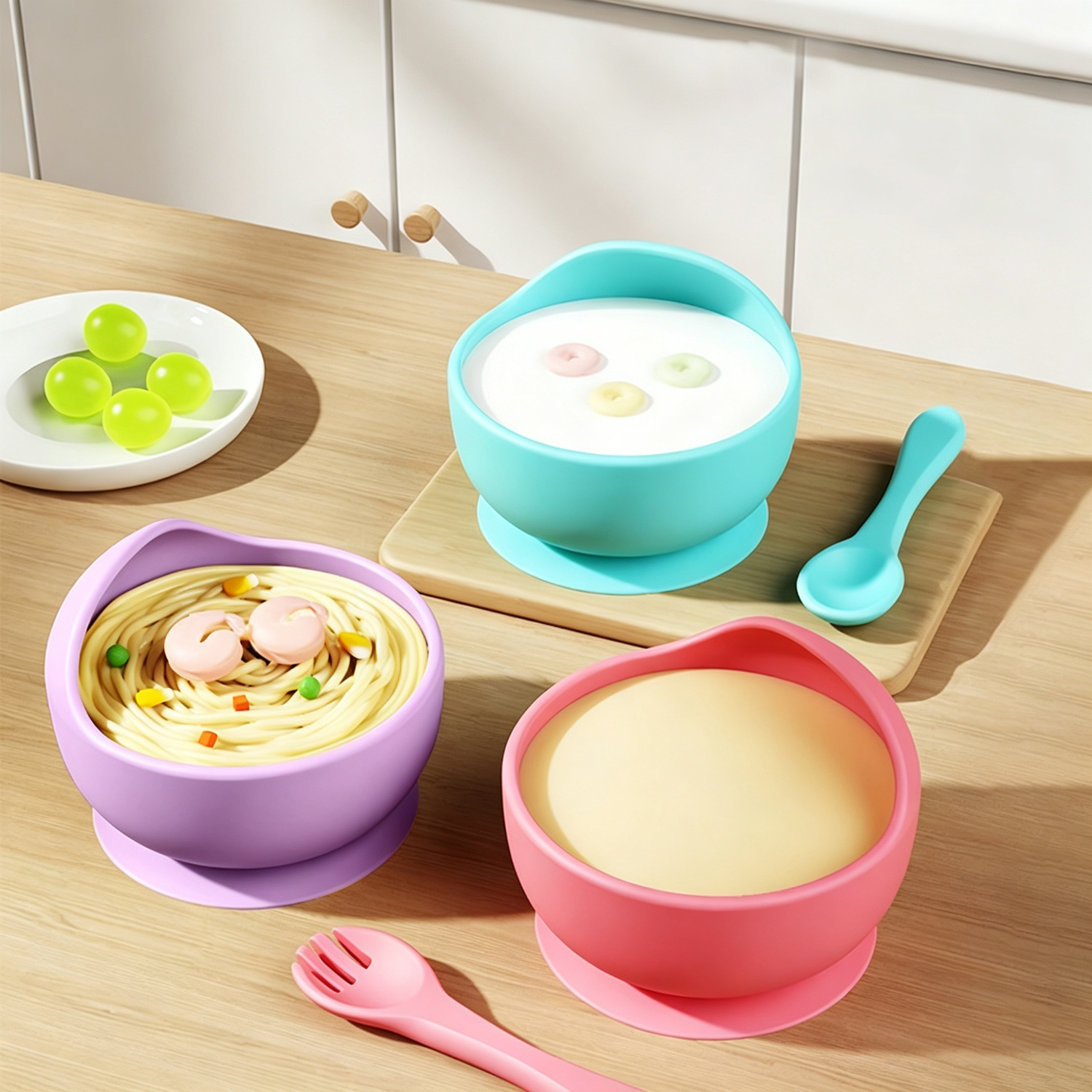 Food Grade Silicone Baby Feeding Bowl with Suction Cup