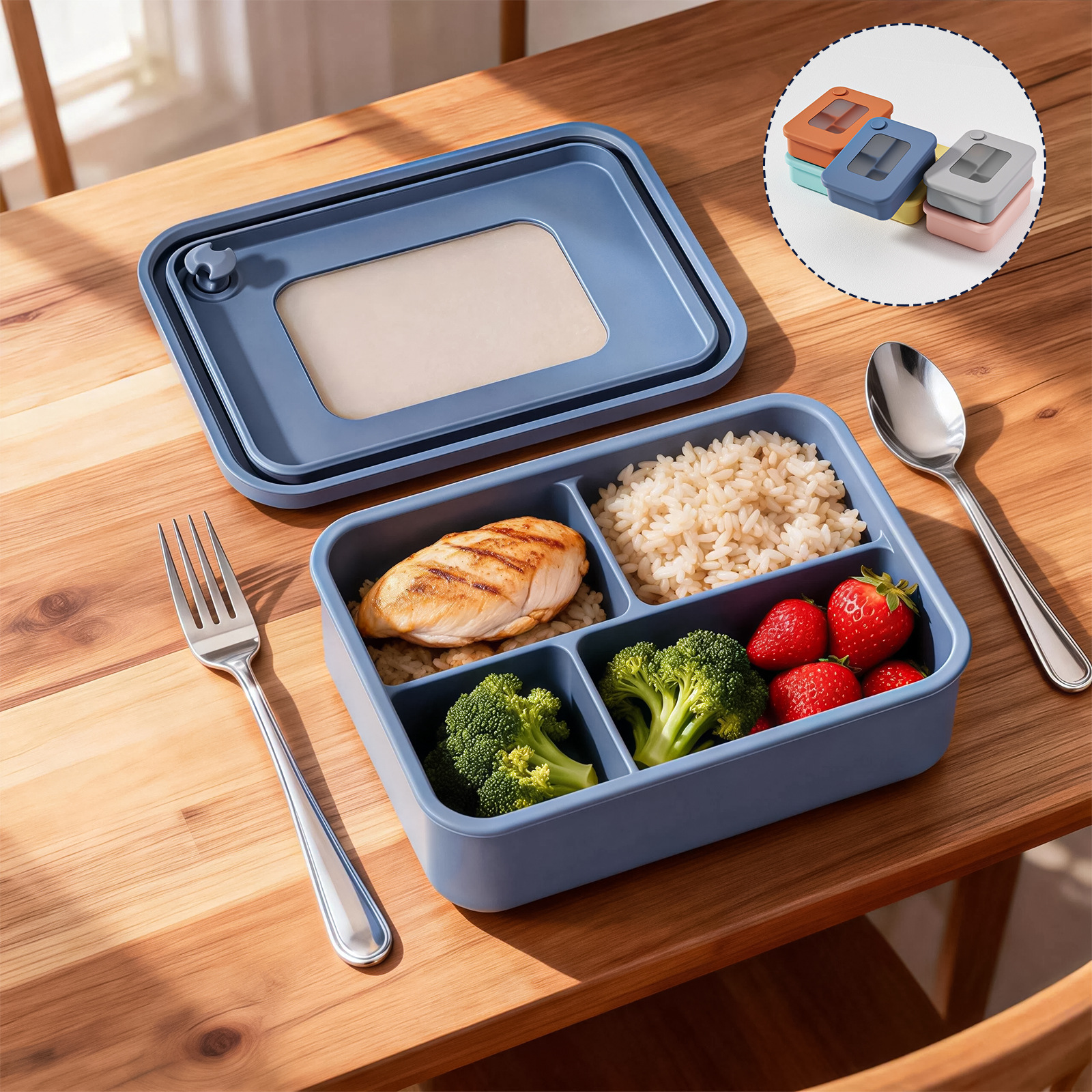 BPA-Free Silicone Baby Lunch Box with Lid