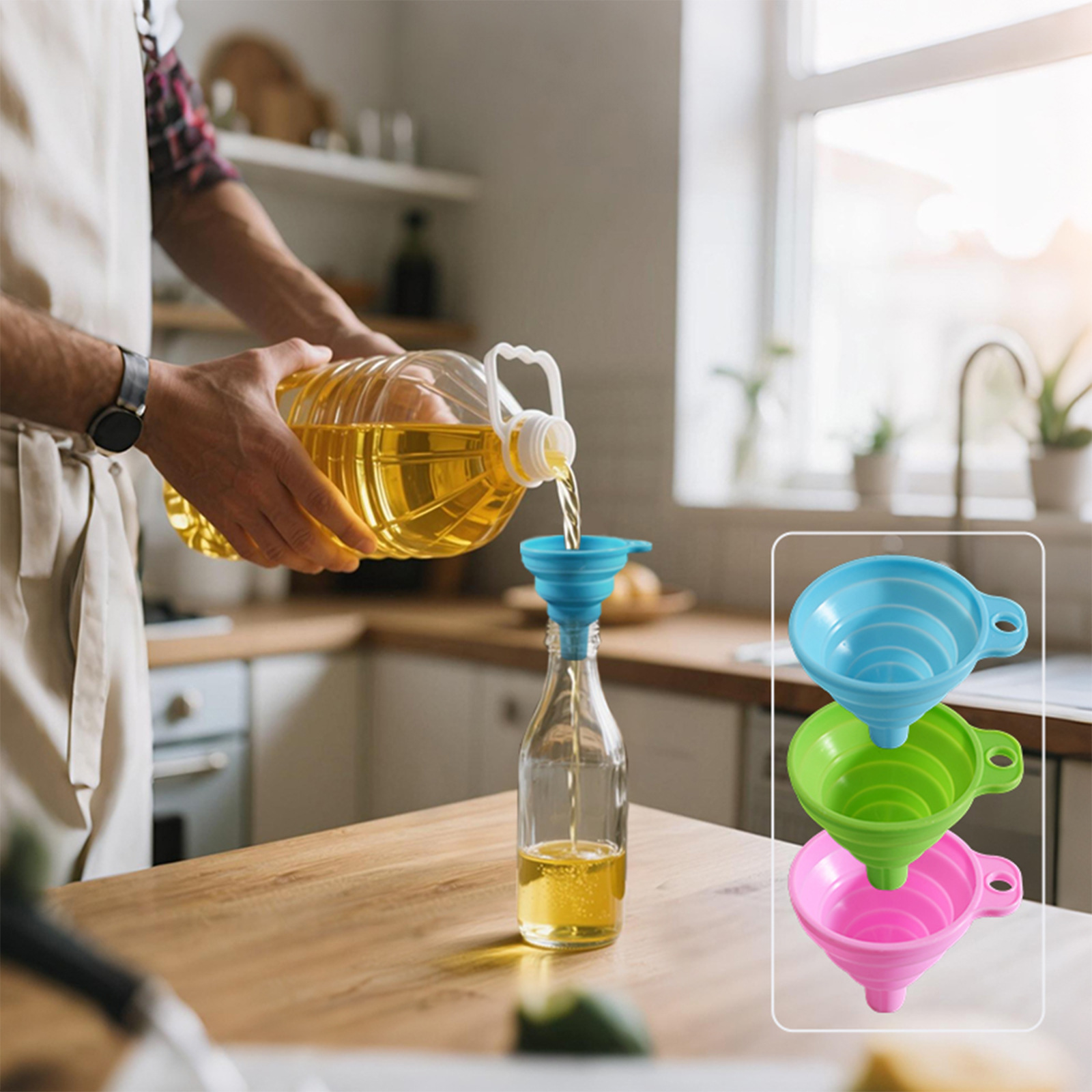 Food Grade Silicone Funnel for Kitchen Transfer