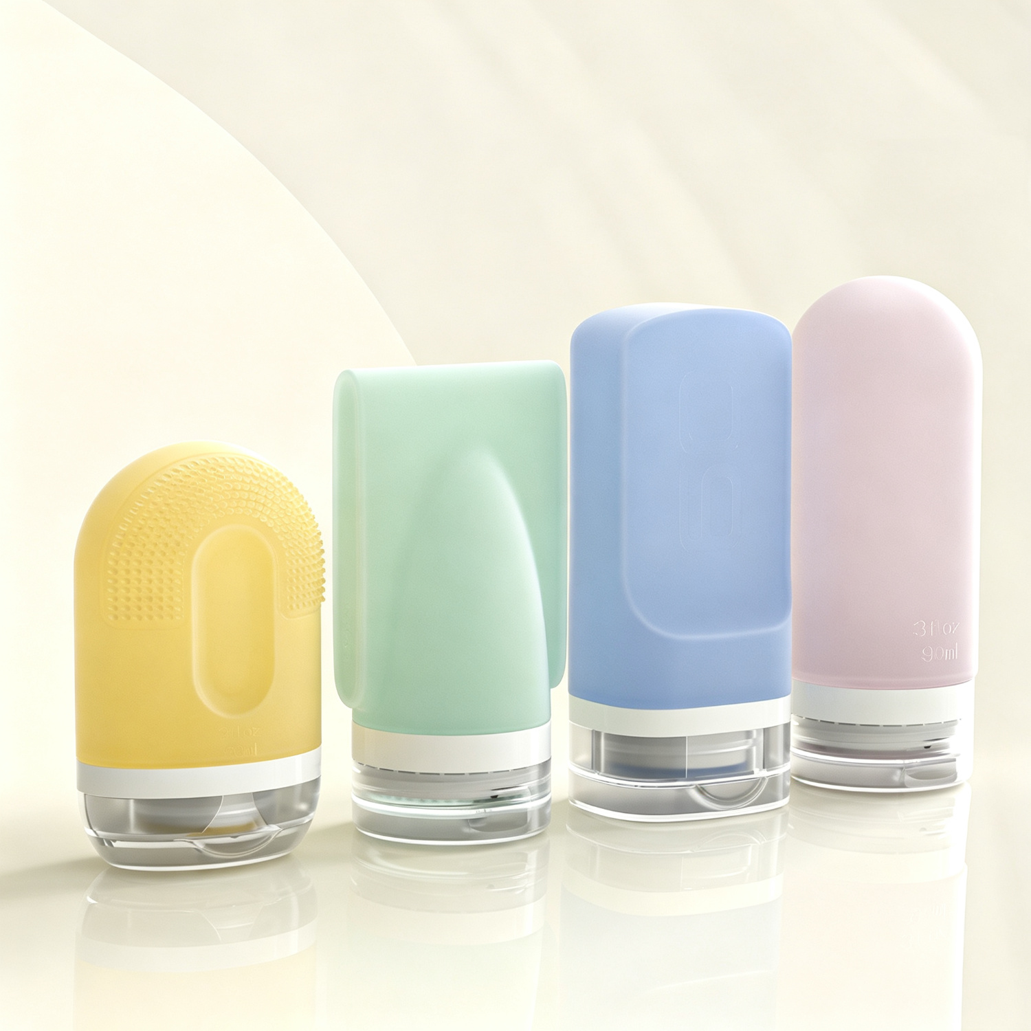 Silicone Refillable Travel Bottle Set with Pouch