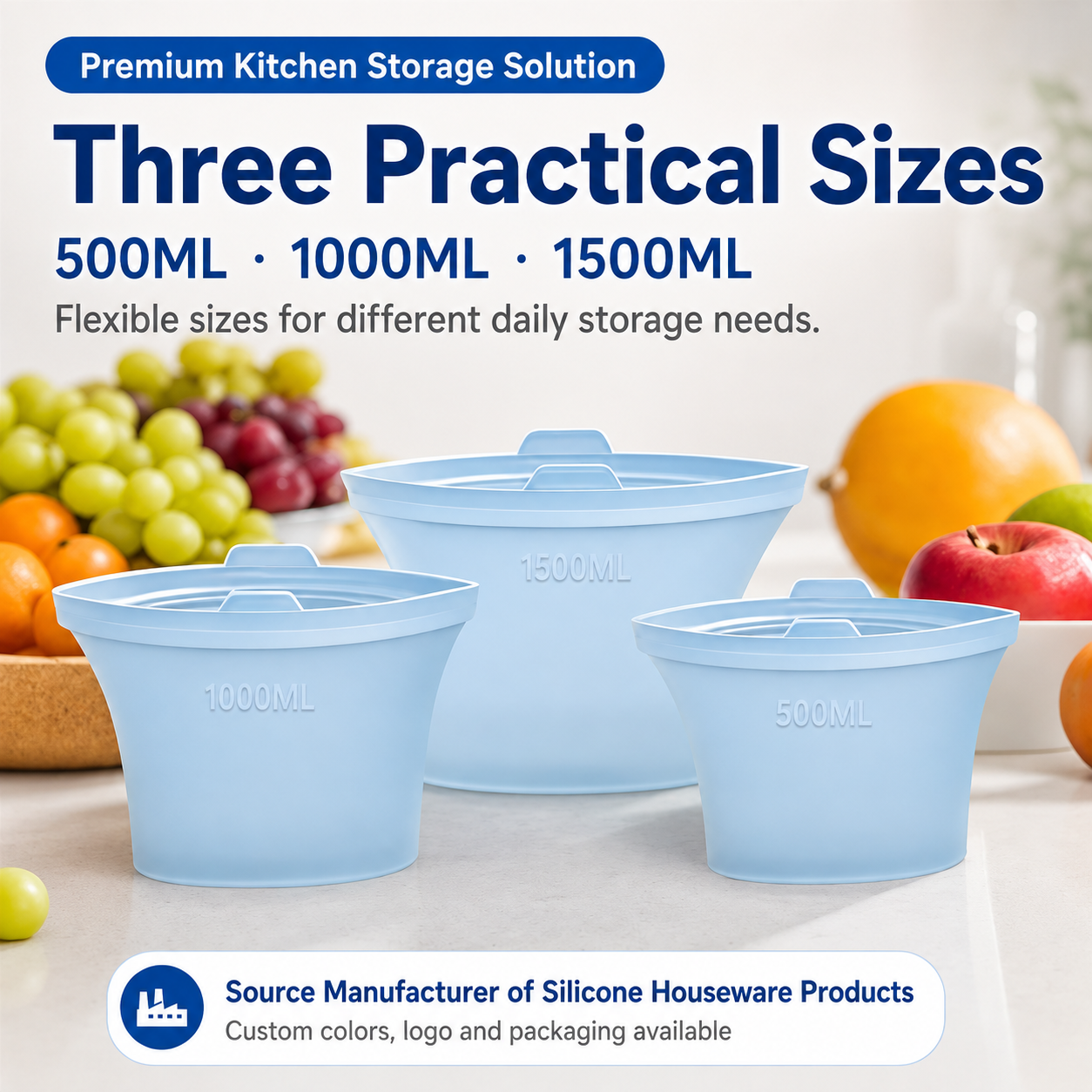 Portable Food-Grade Silicone Food Storage Bag